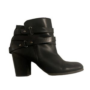 Material Girl Faux Leather Black Booties
